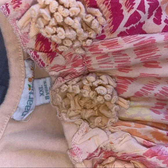 Naartjie girls orange floral tunic sleeveless dress Sz XXL 8 - Picture 3 of 4